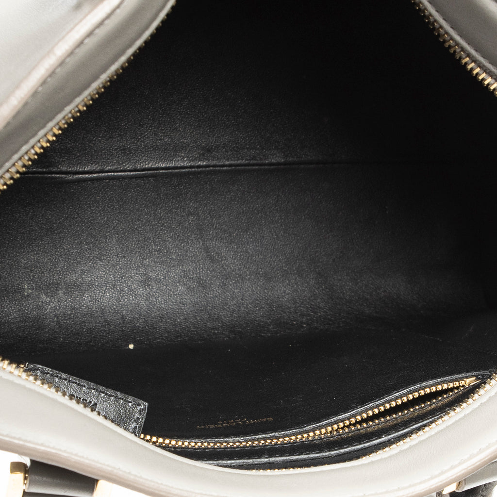 Shoulder Bag Small Monogram Cabas Gray Calfskin Leather