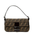 Shoulder Bag Baguette Brown Zucca Canvas
