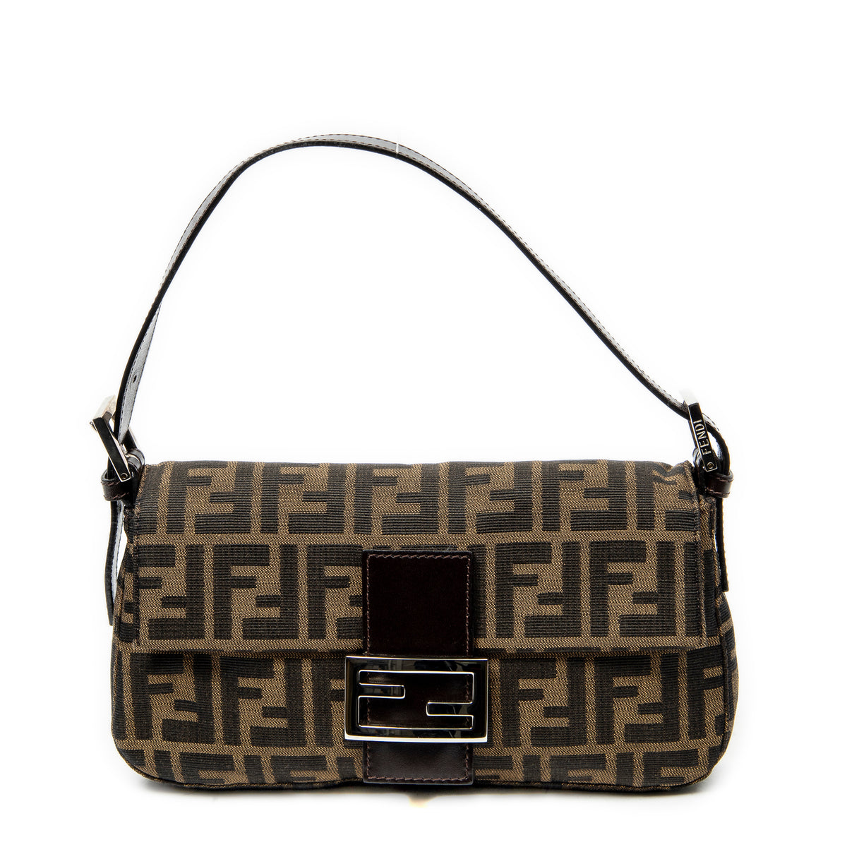 Shoulder Bag Baguette Brown Zucca Canvas