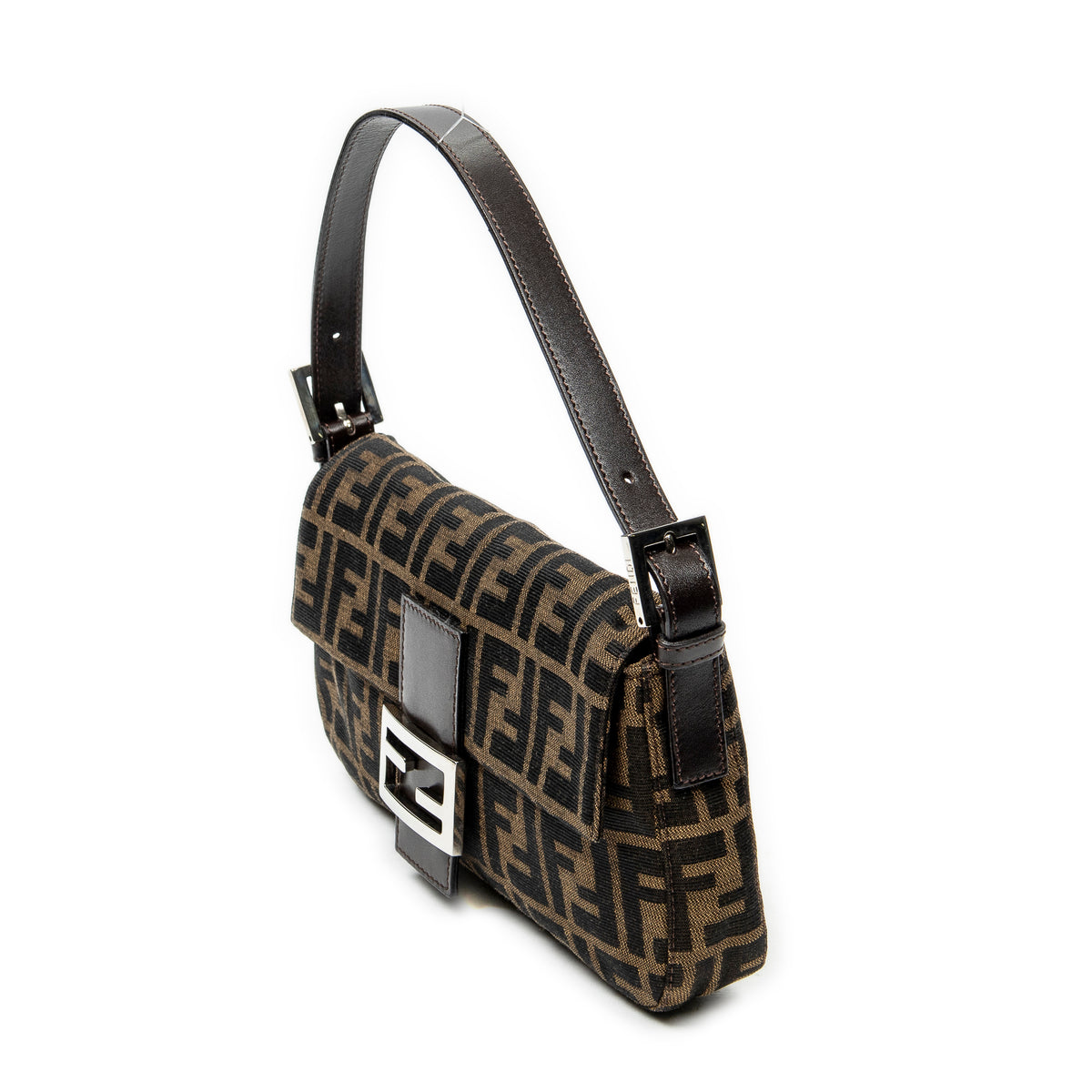 Shoulder Bag Baguette Brown Zucca Canvas