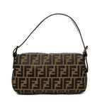 Shoulder Bag Baguette Brown Zucca Canvas