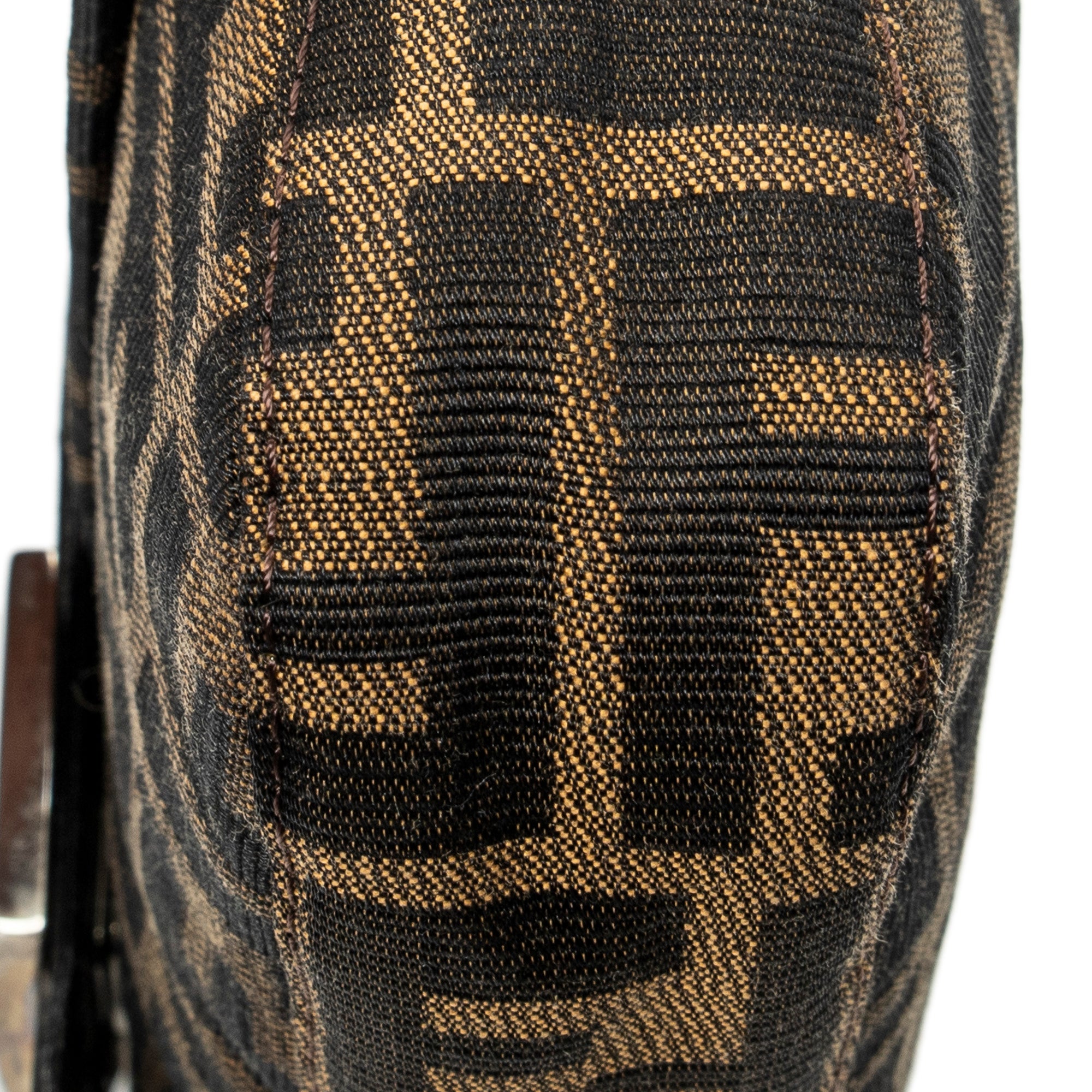 Bolso de Hombro Baguette de Lona Zucca Marrón