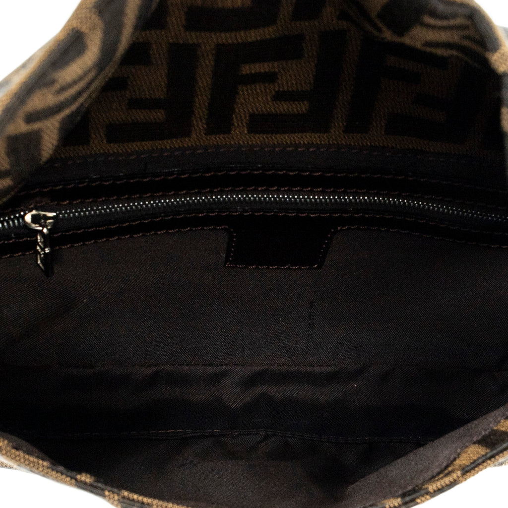 Shoulder Bag Baguette Brown Zucca Canvas