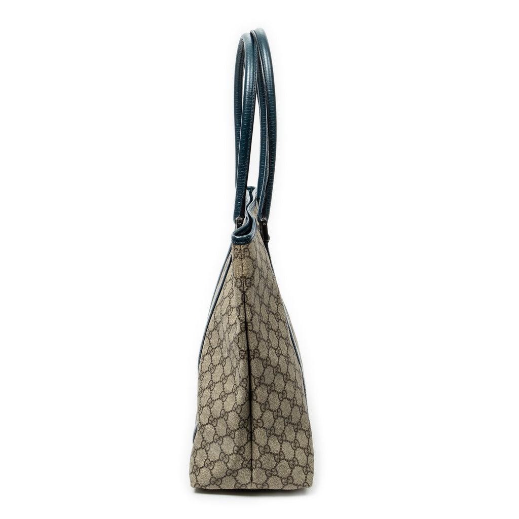 Shoulder Bag Large Open Tote Dark Green Supreme Coated Canvas
