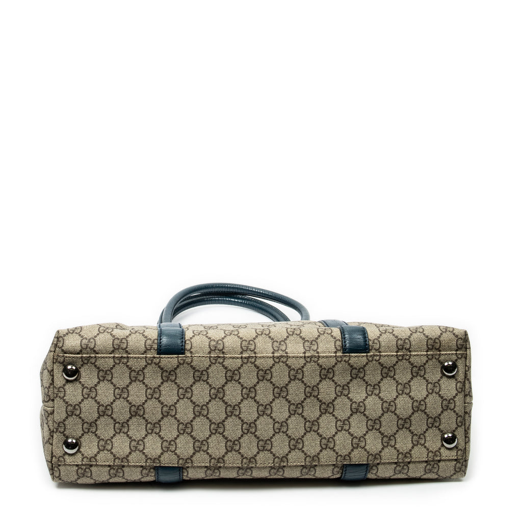 Shoulder Bag Large Open Tote Dark Green Supreme Coated Canvas