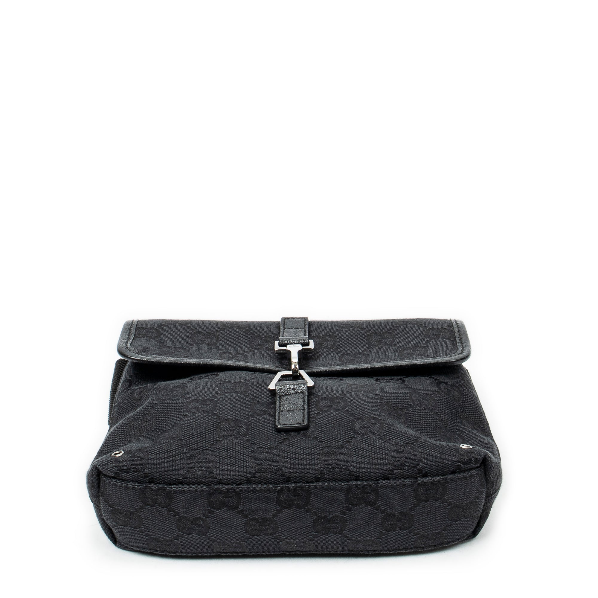 Waist Bag Small Waist Pouch Black Monogrammed Canvas