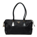 Shoulder Bag Horizontal Boston Black Nylon Canvas