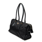 Shoulder Bag Horizontal Boston Black Nylon Canvas