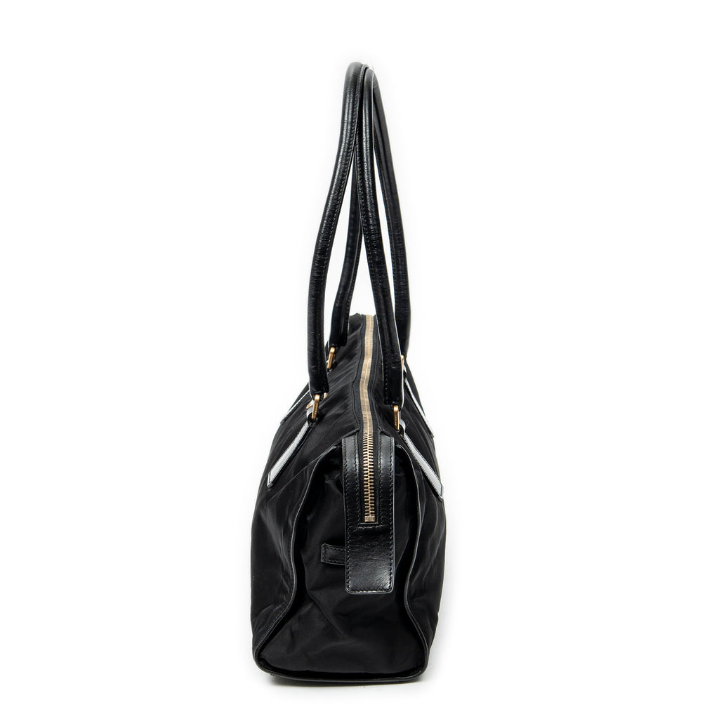 Shoulder Bag Horizontal Boston Black Nylon Canvas