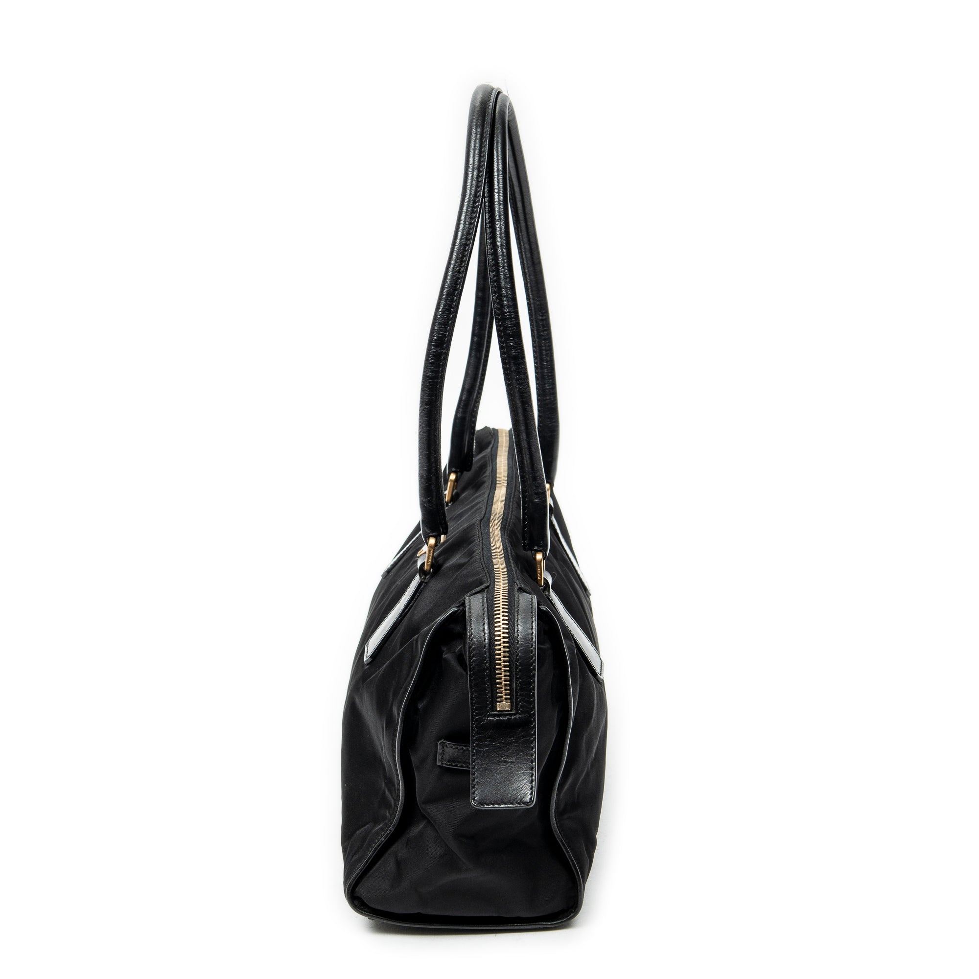 Shoulder Bag Horizontal Boston Black Nylon Canvas