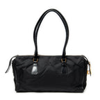 Shoulder Bag Horizontal Boston Black Nylon Canvas