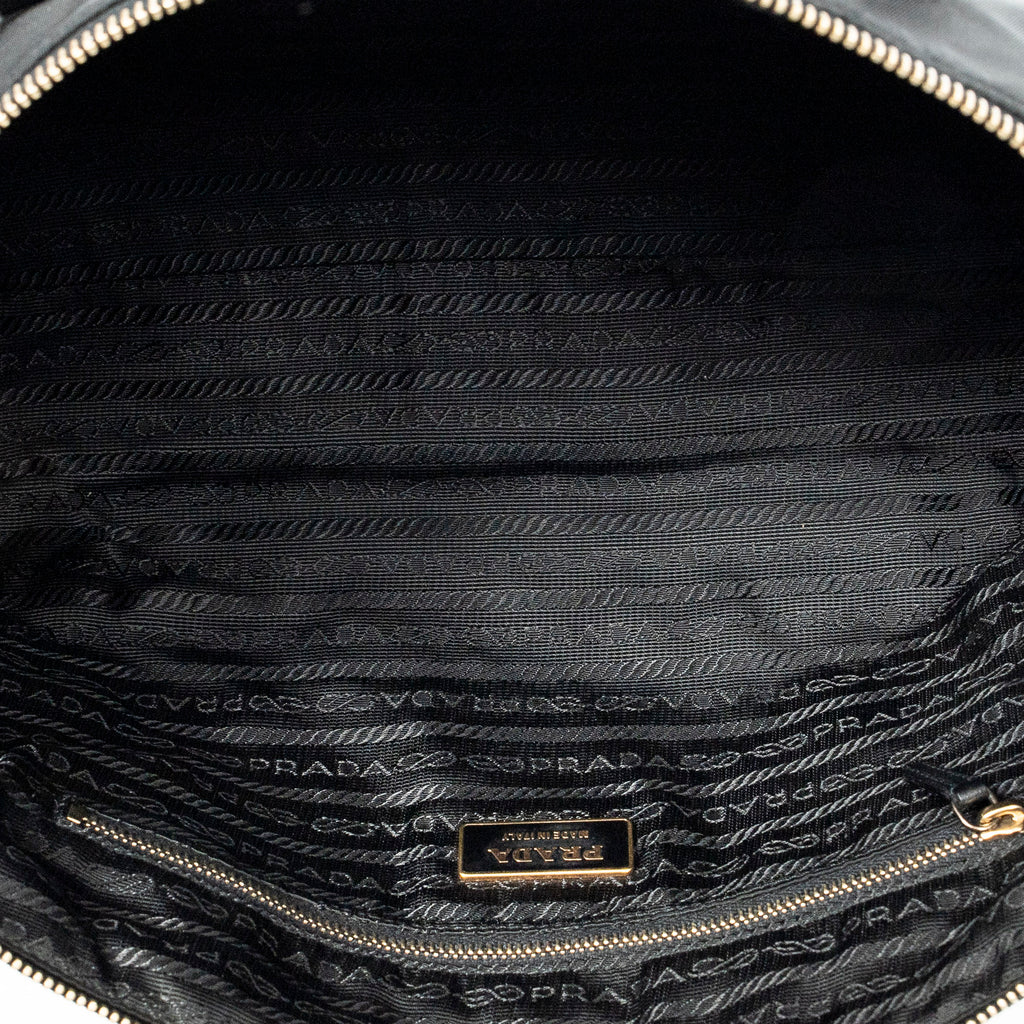 Shoulder Bag Horizontal Boston Black Nylon Canvas