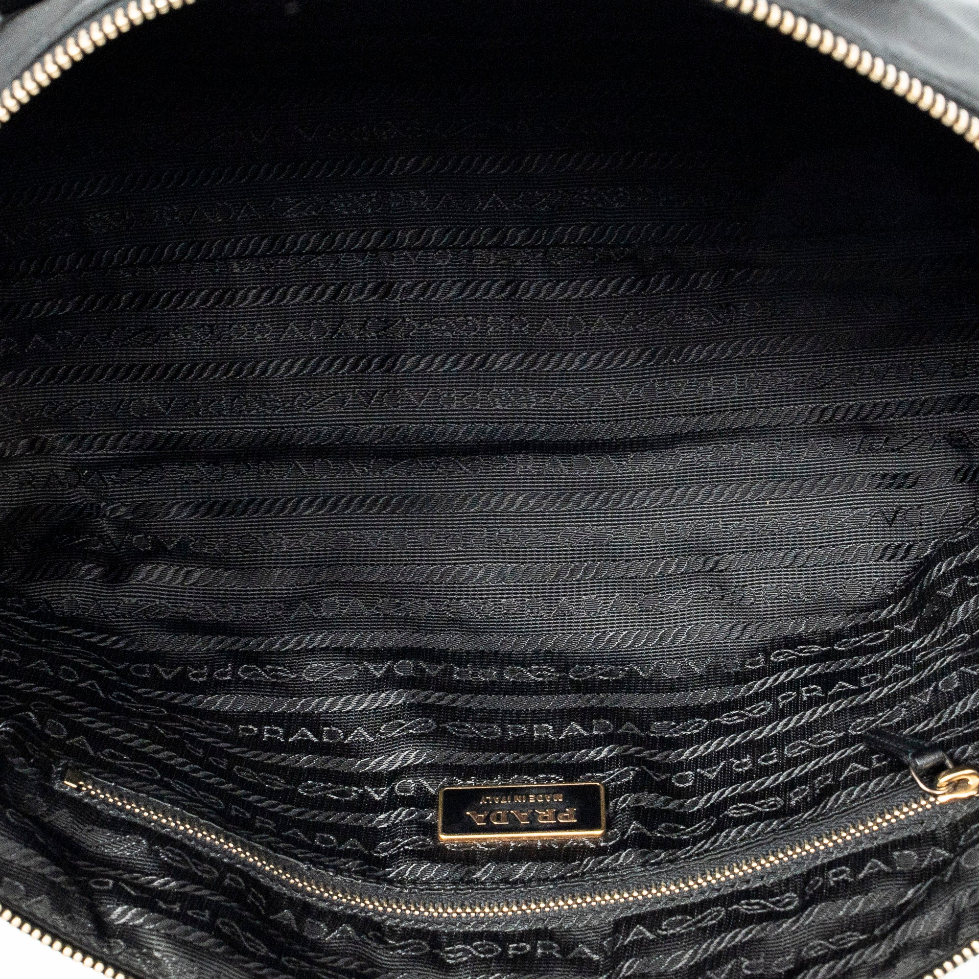 Shoulder Bag Horizontal Boston Black Nylon Canvas