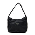 Bolso de hombro mini Zip Hobo lona de nylon negra