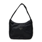 Bolso de hombro mini Zip Hobo lona de nylon negra