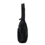 Bolso de hombro mini Zip Hobo lona de nylon negra