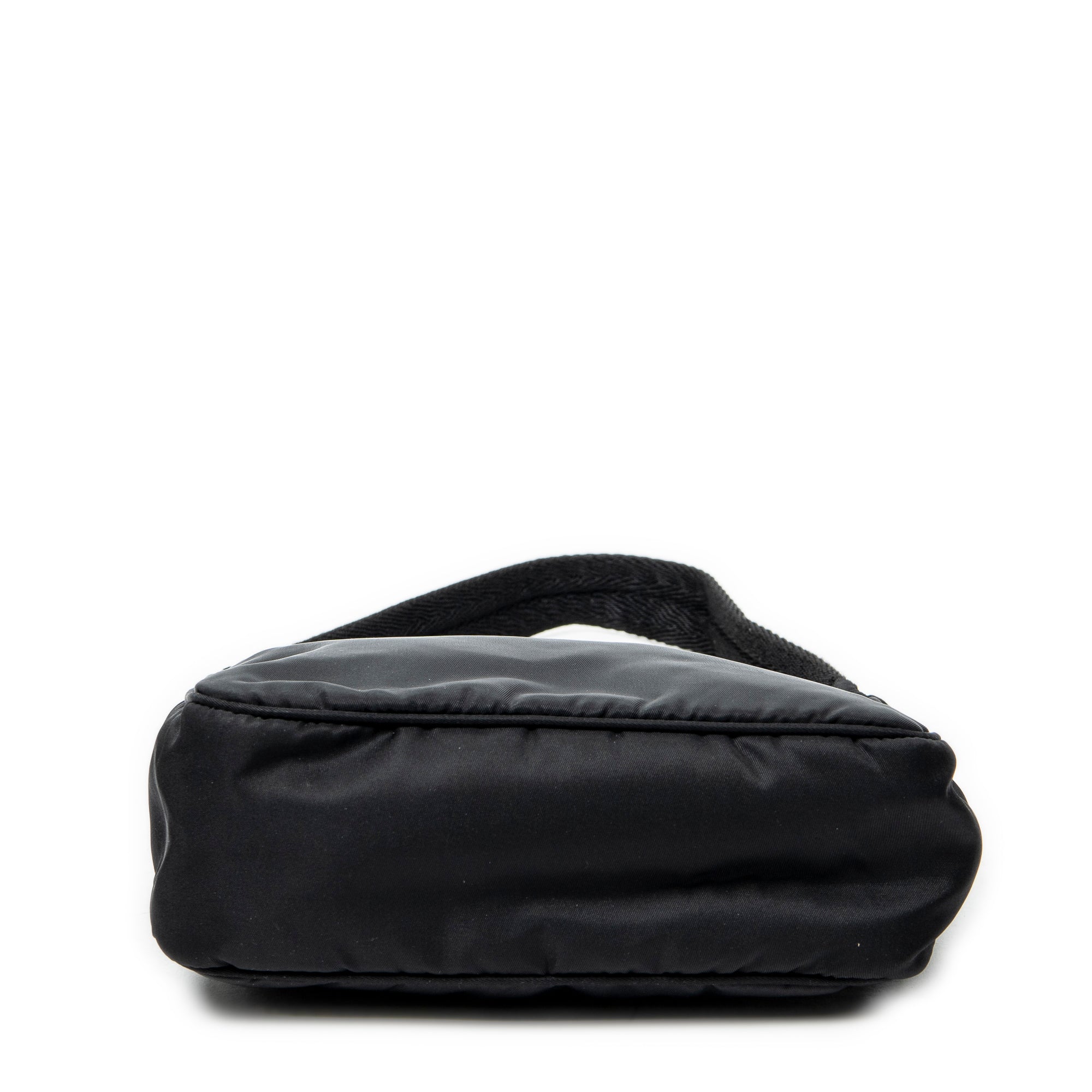 Bolso de hombro mini Zip Hobo lona de nylon negra