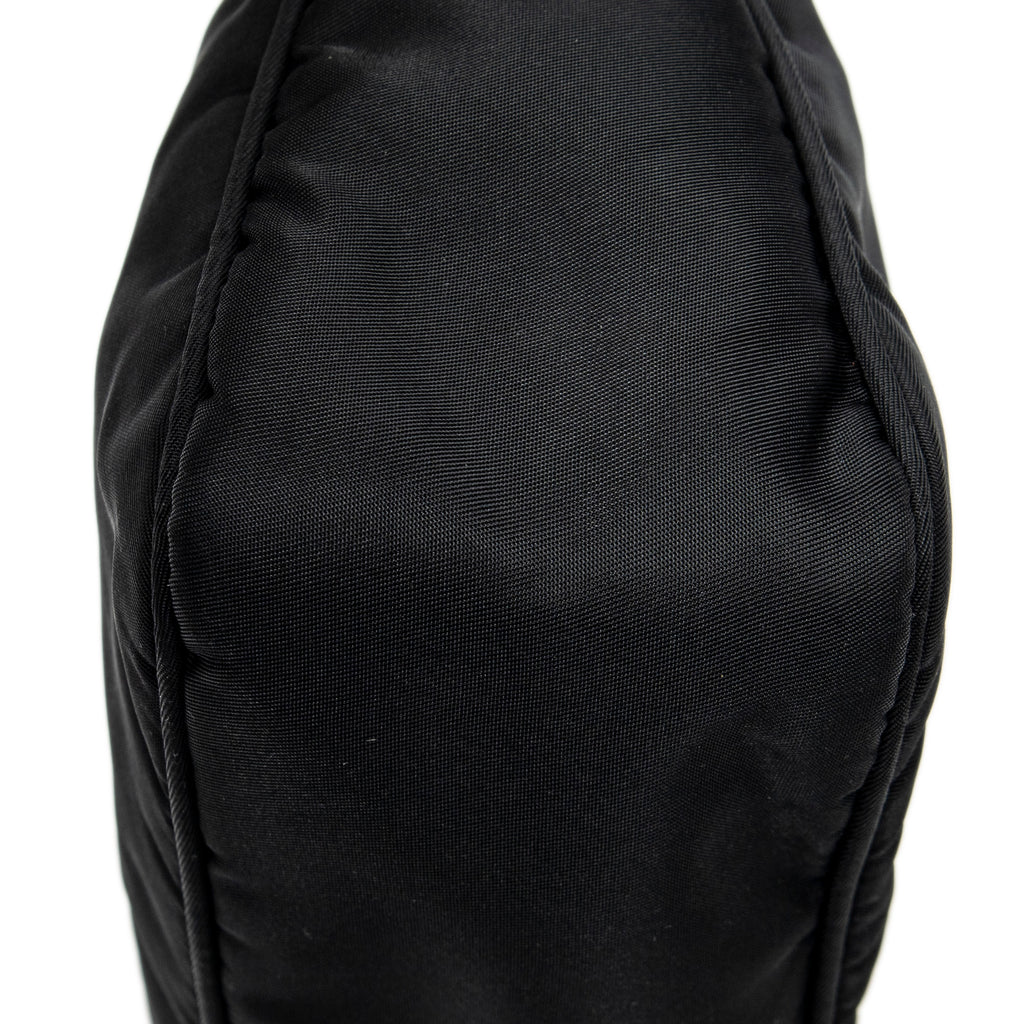Bolso de hombro mini Zip Hobo lona de nylon negra