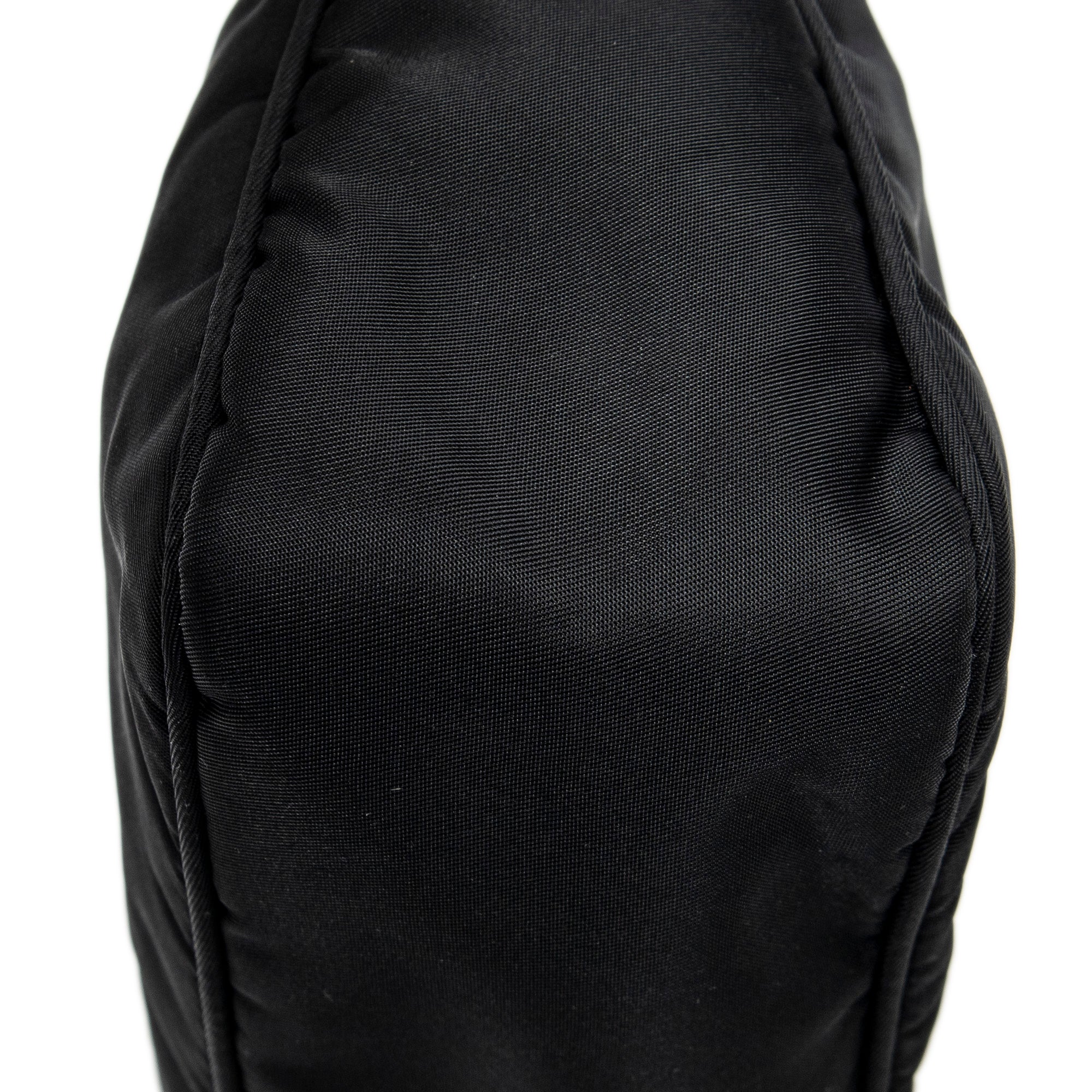Bolso de hombro mini Zip Hobo lona de nylon negra