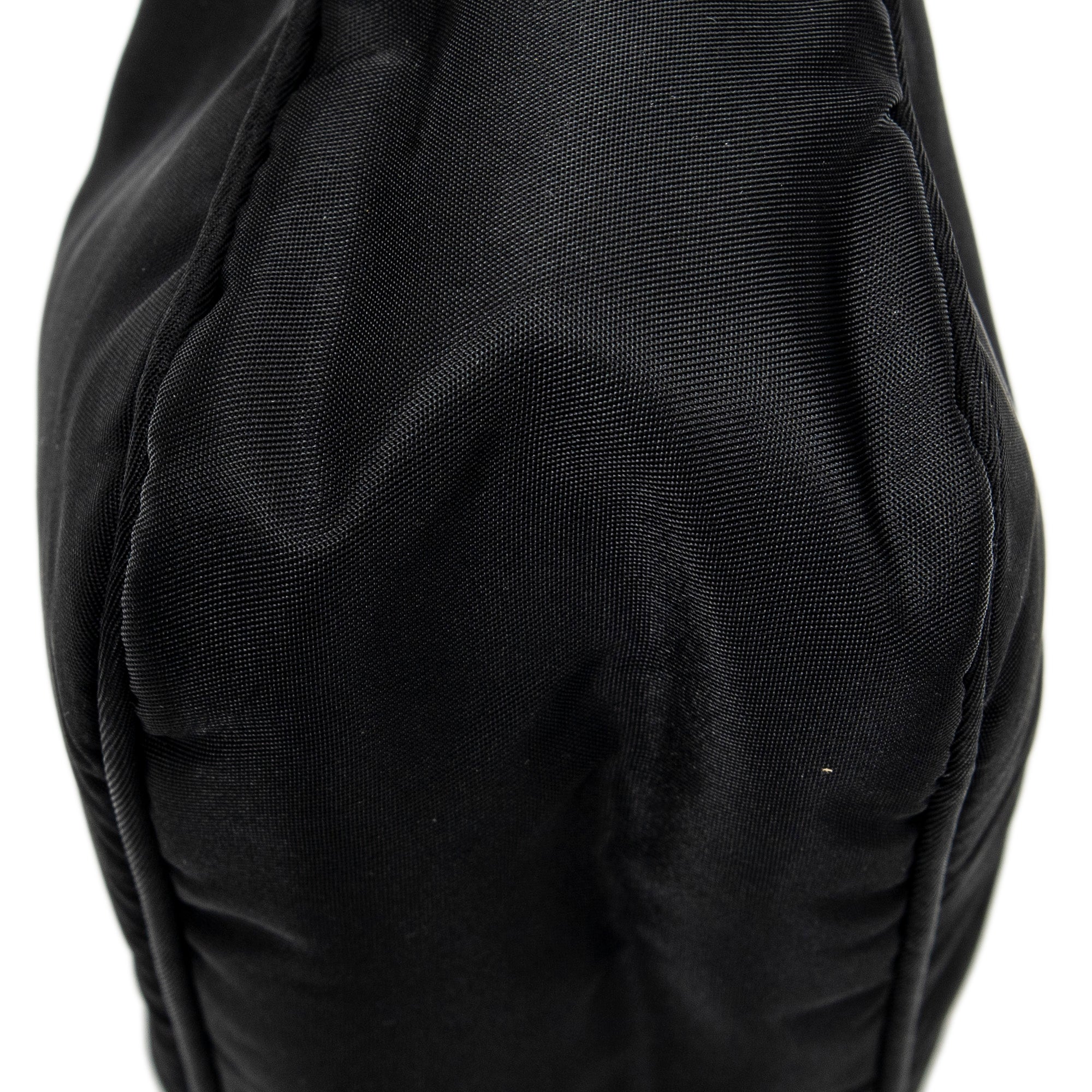 Bolso de hombro mini Zip Hobo lona de nylon negra