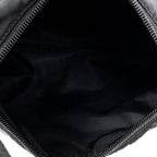 Bolso de hombro mini Zip Hobo lona de nylon negra
