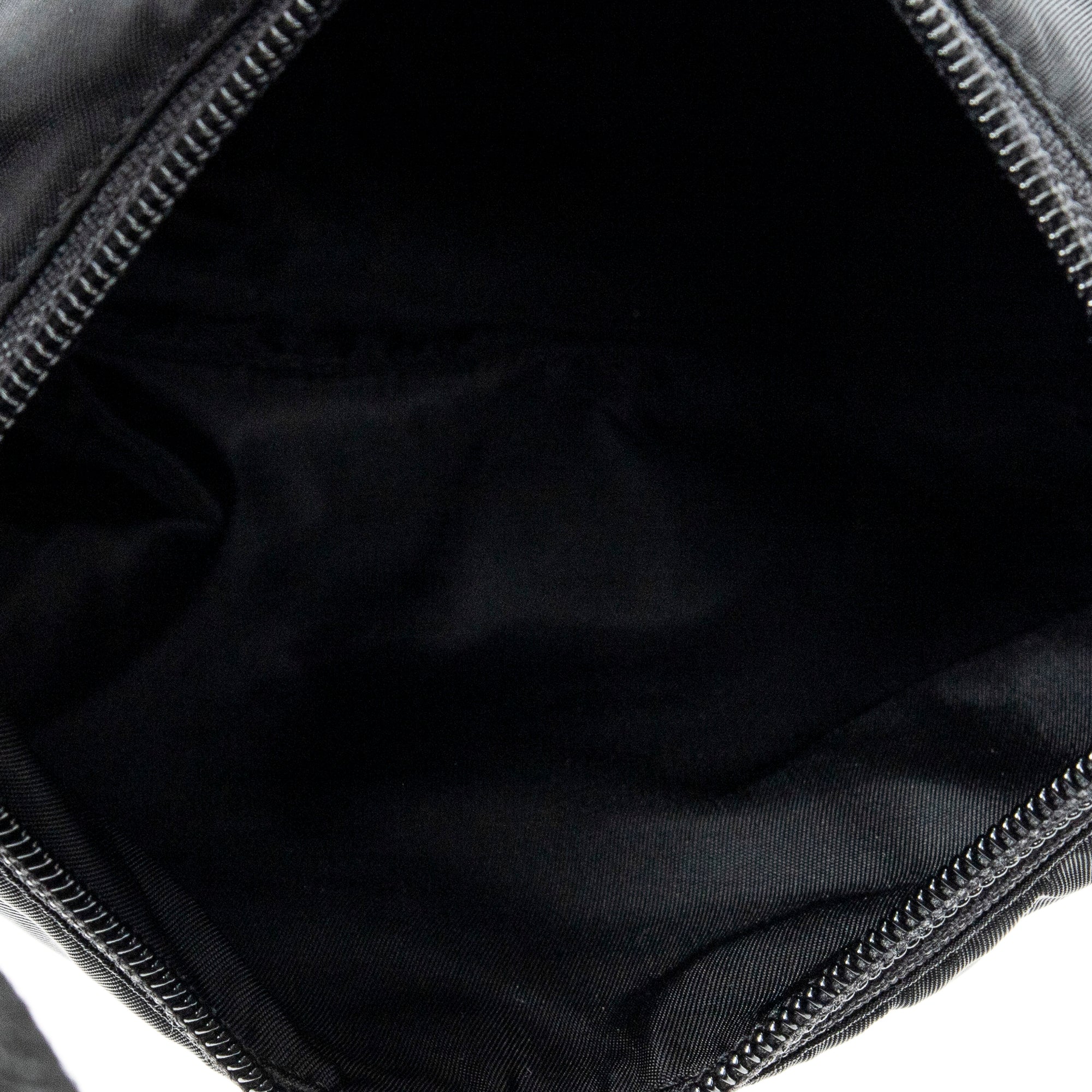 Bolso de hombro mini Zip Hobo lona de nylon negra