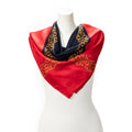 Bufanda Bufanda Roja 100% Seda Jacquard
