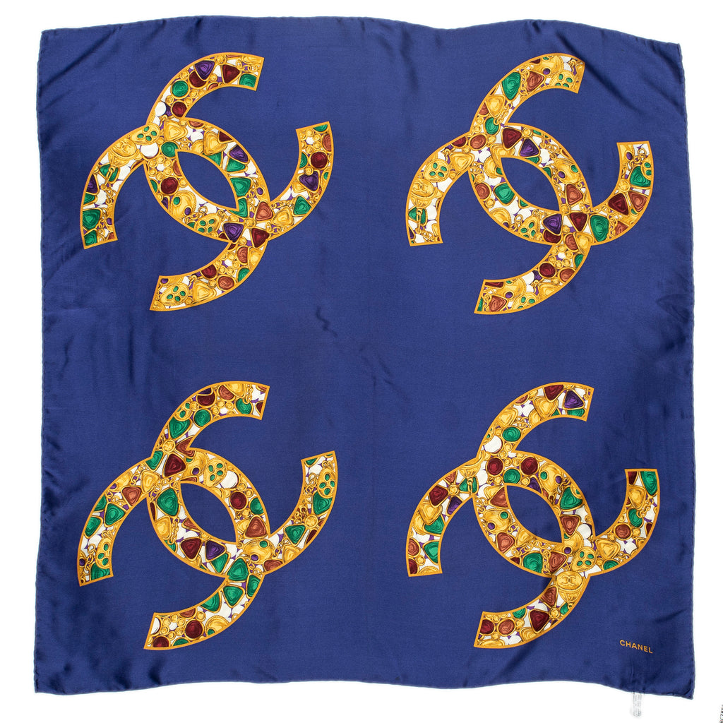 Chanel - Écharpe - Bleu/Or