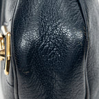 Shoulder Bag Metallic Edge Hip Crossbody Navy Grained Calfskin Leather