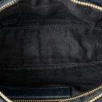 Shoulder Bag Metallic Edge Hip Crossbody Navy Grained Calfskin Leather