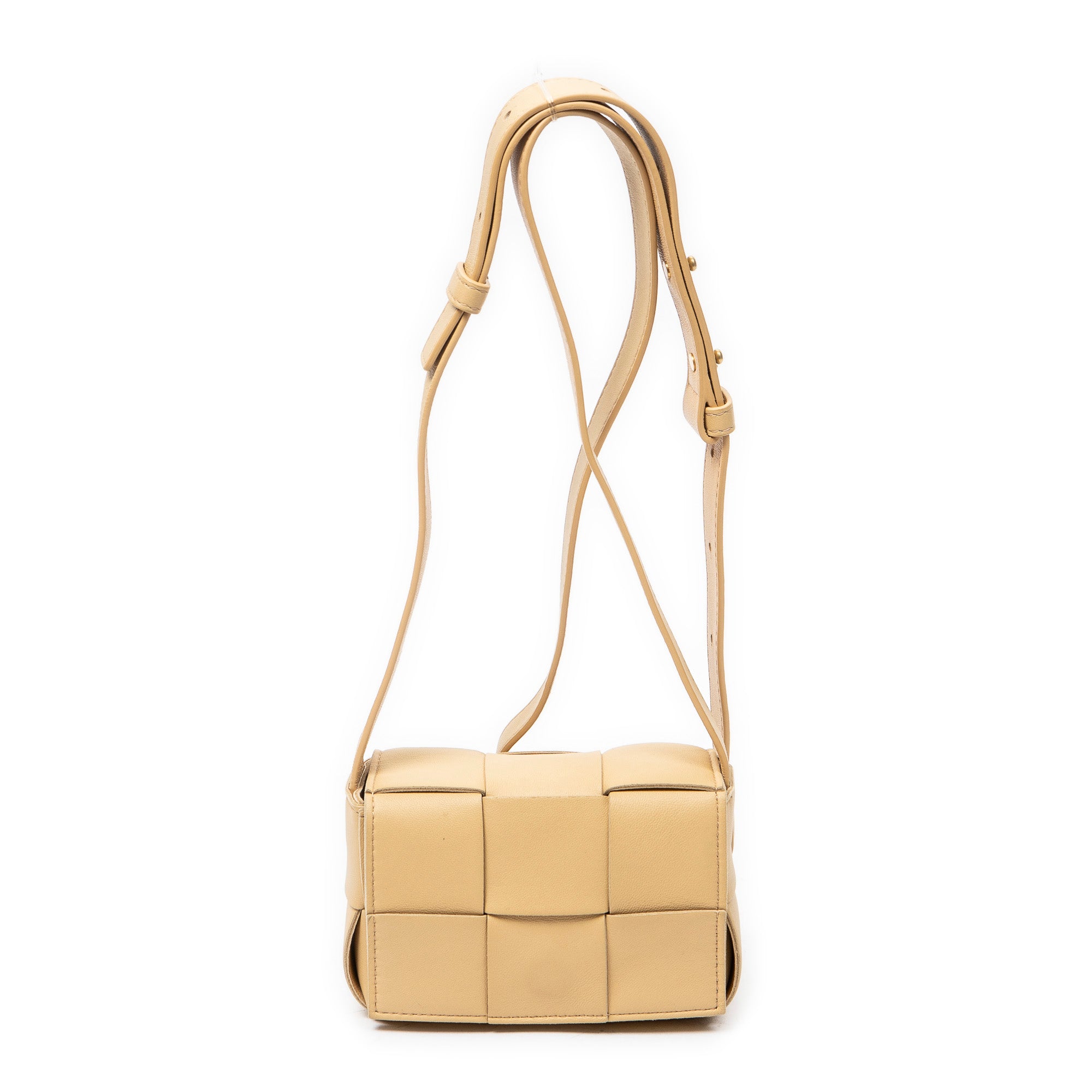 Shoulder Bag Mini Cassette Crossbody Beige Maxi Intrecciato Leather