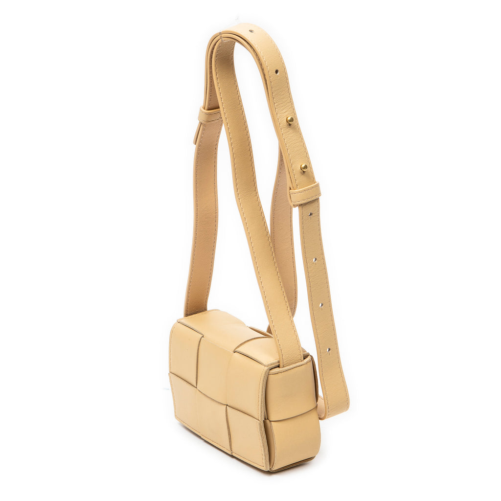 Shoulder Bag Mini Cassette Crossbody Beige Maxi Intrecciato Leather