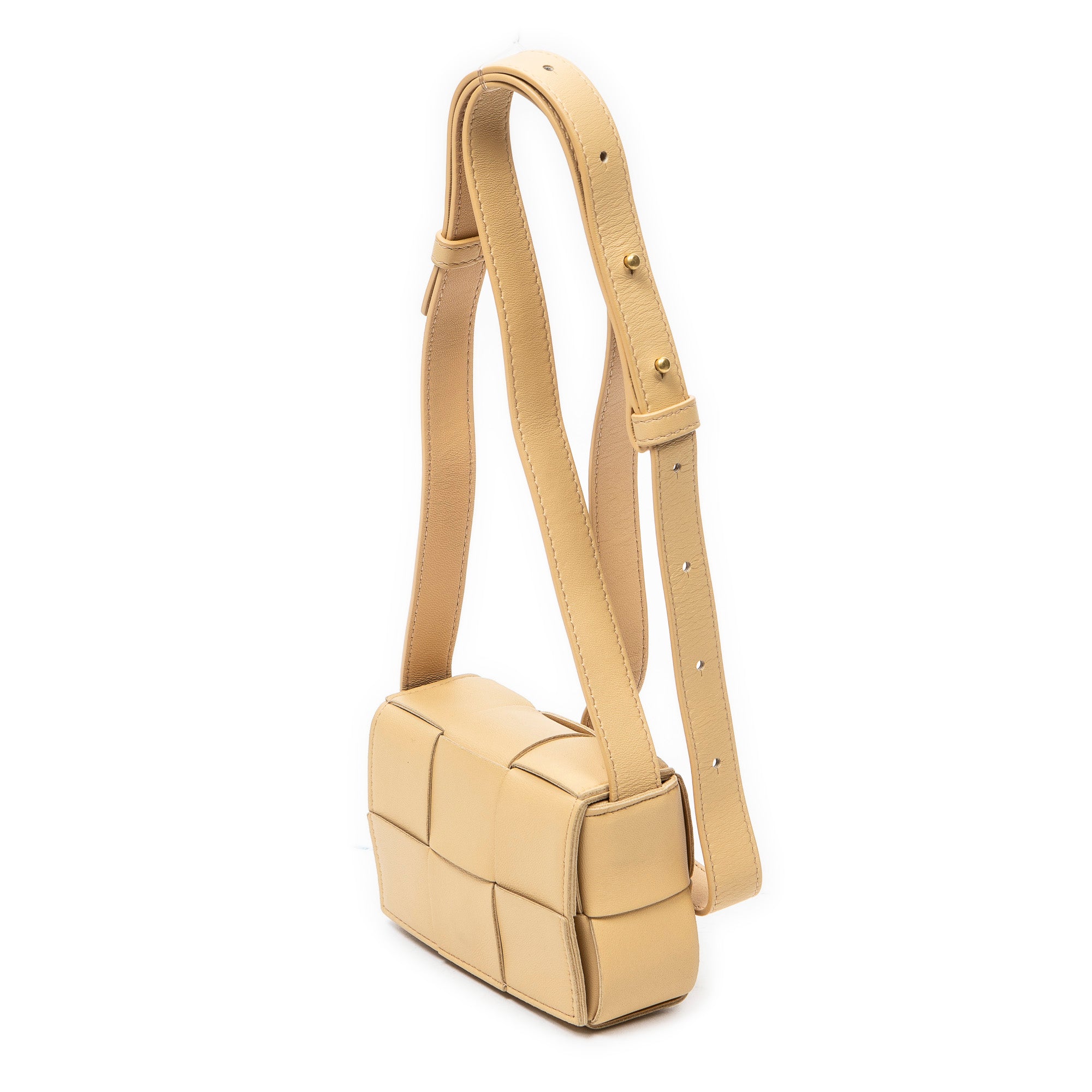 Shoulder Bag Mini Cassette Crossbody Beige Maxi Intrecciato Leather