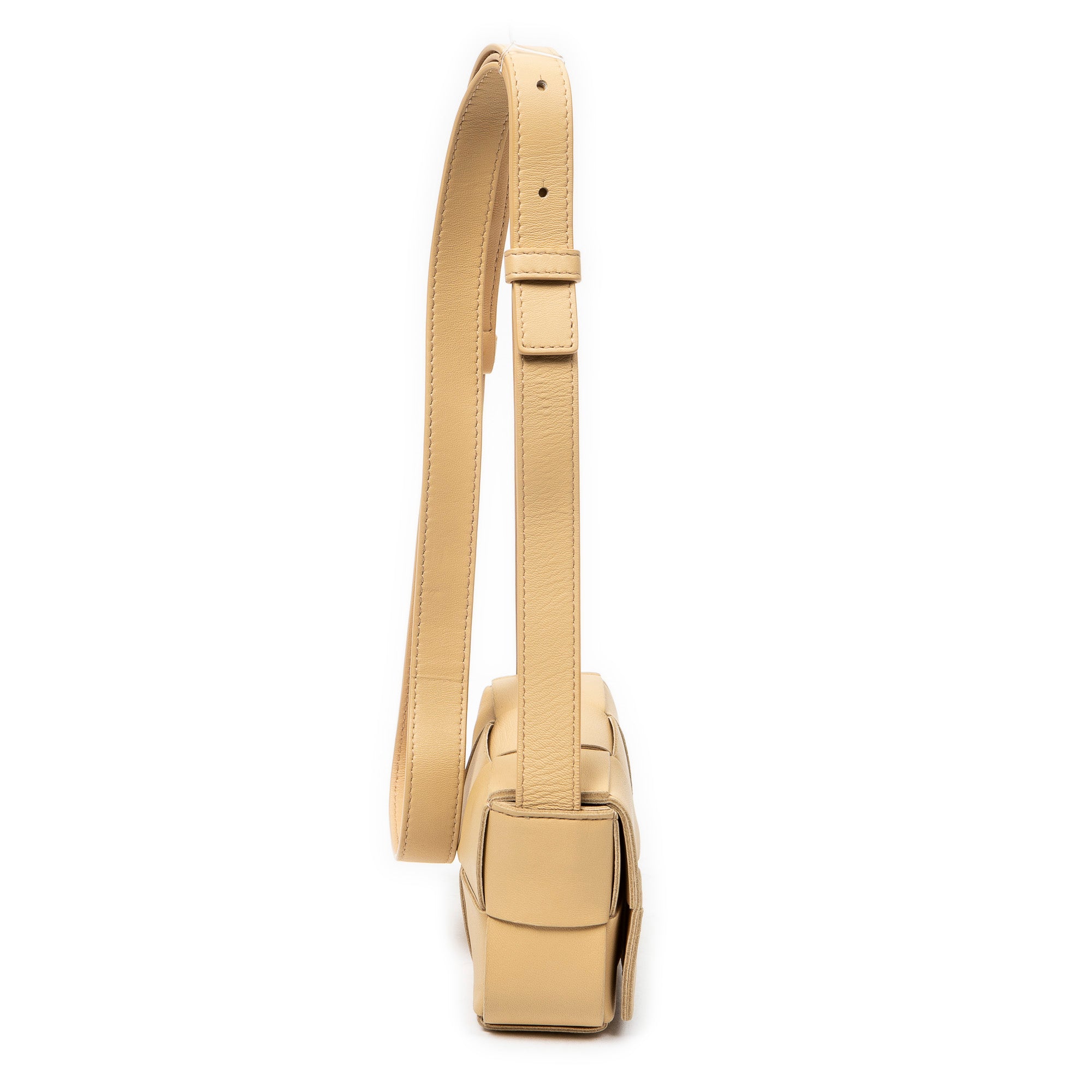Shoulder Bag Mini Cassette Crossbody Beige Maxi Intrecciato Leather