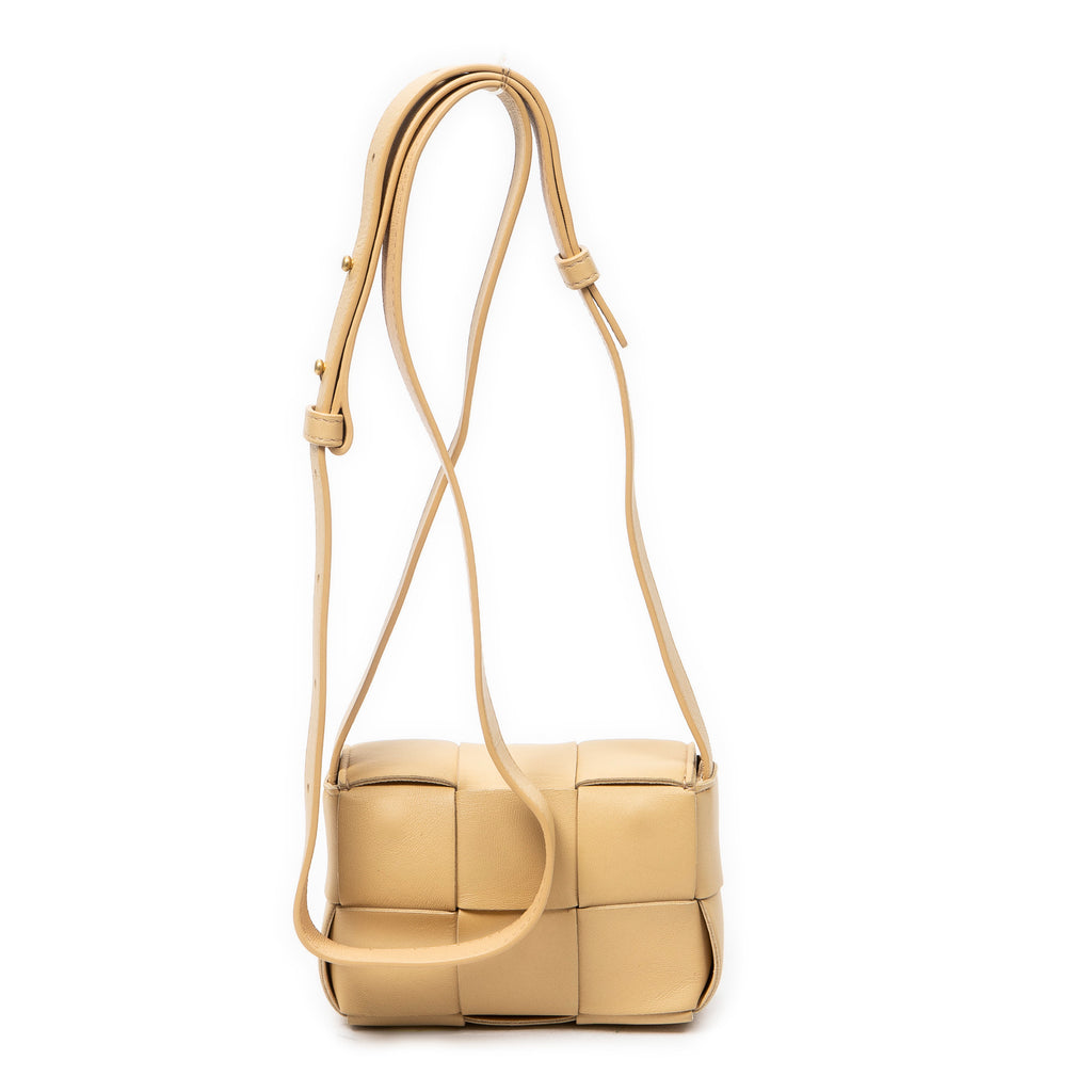 Shoulder Bag Mini Cassette Crossbody Beige Maxi Intrecciato Leather