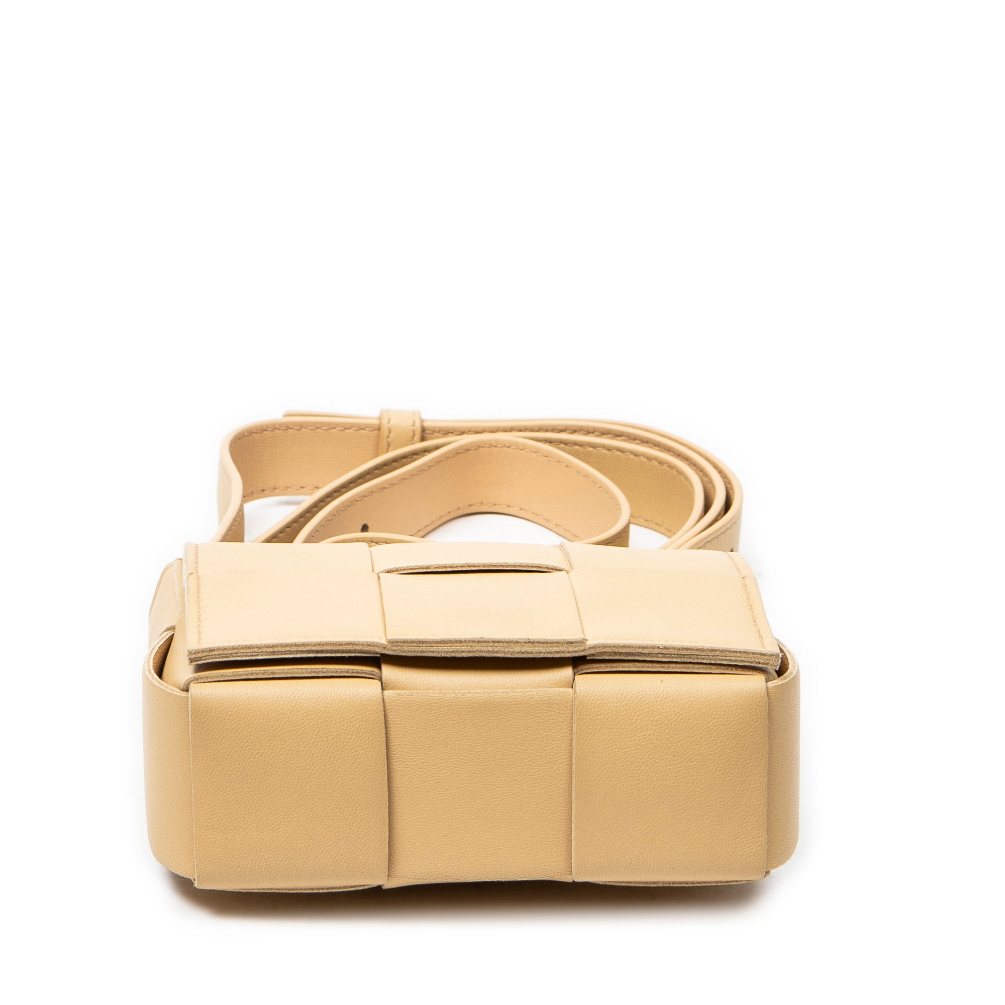 Shoulder Bag Mini Cassette Crossbody Beige Maxi Intrecciato Leather