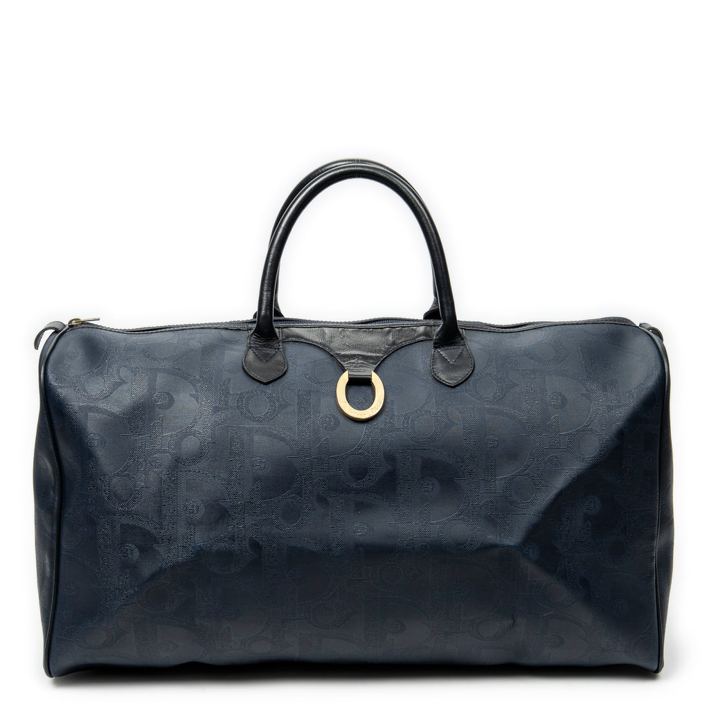 Sac de Voyage Grand Vintage Travel Boston Marine Maxi Diorissimo Toile Enduite