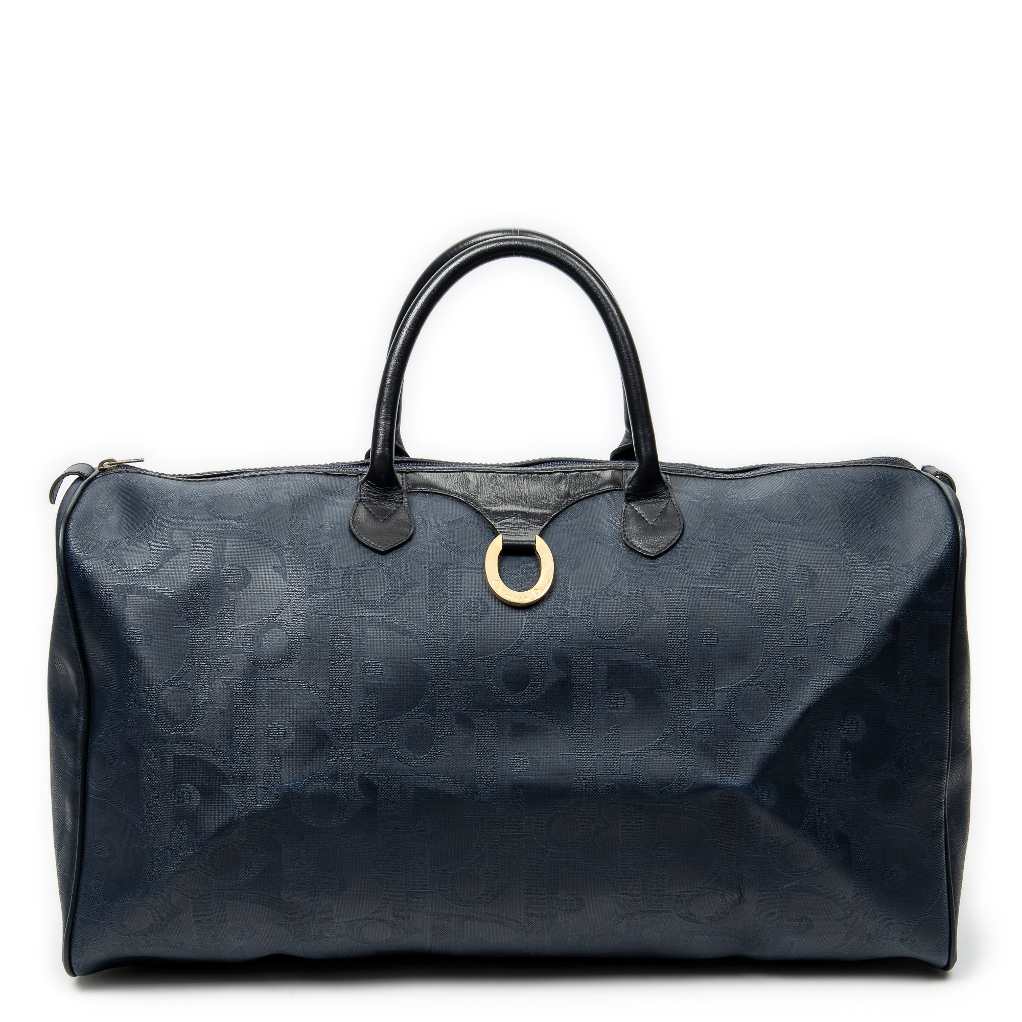 Travel Bag Large Vintage Travel Boston Navy Maxi Diorissimo Coated Canvas