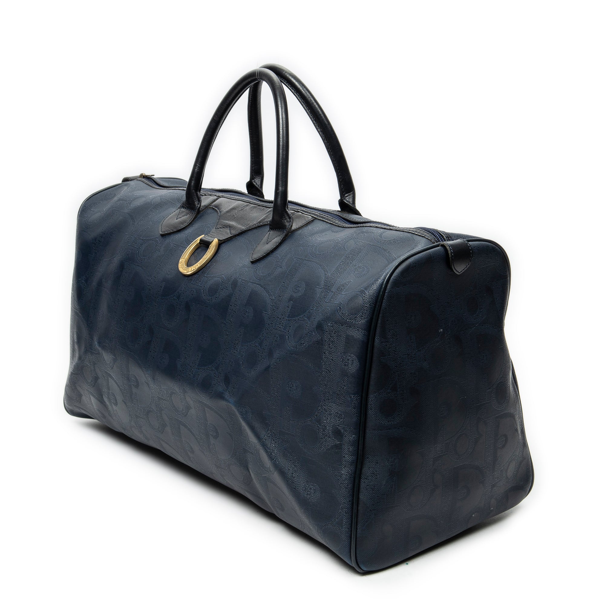 Travel Bag Large Vintage Travel Boston Navy Maxi Diorissimo Coated Canvas