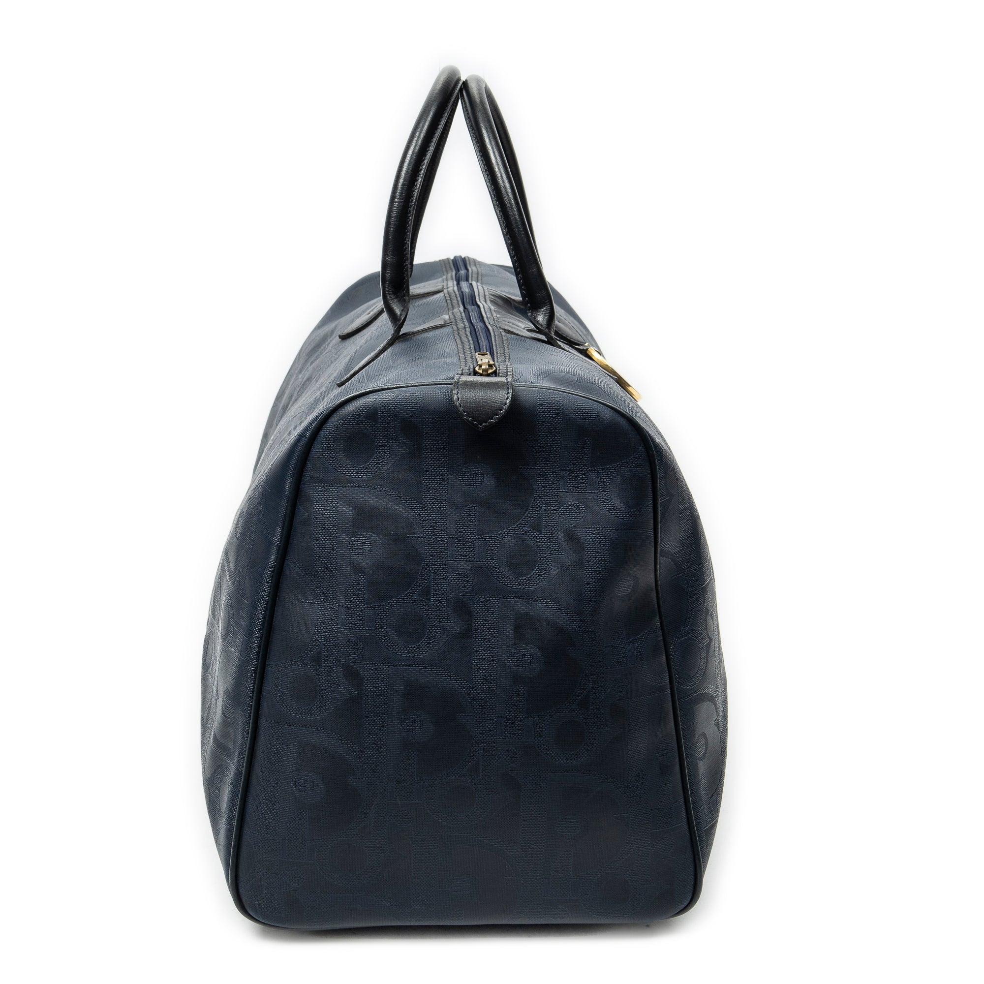 Travel Bag Large Vintage Travel Boston Navy Maxi Diorissimo Coated Canvas