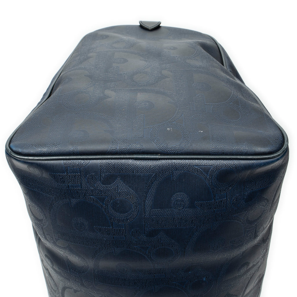 Sac de Voyage Grand Vintage Travel Boston Marine Maxi Diorissimo Toile Enduite