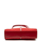 Bolso de hombro cuadrado Jackie Tote lona roja con monograma