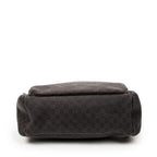 Shoulder Bag Large Front Pocket Messenger Dark Brown Monogrammed Denim Canvas