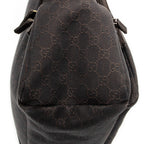 Shoulder Bag Large Front Pocket Messenger Dark Brown Monogrammed Denim Canvas