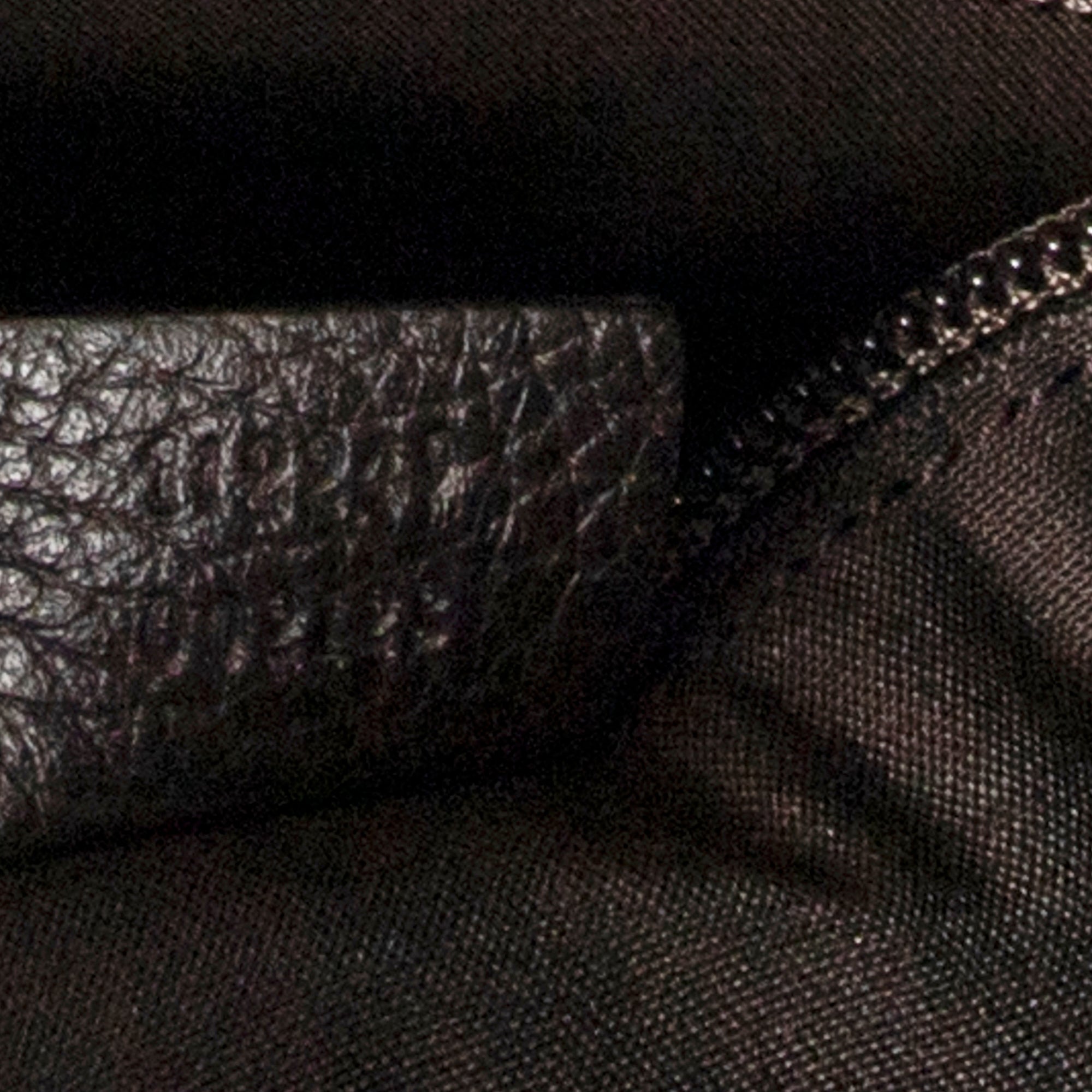 Shoulder Bag Large Front Pocket Messenger Dark Brown Monogrammed Denim Canvas