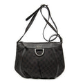 Shoulder Bag Small D-Ring Messenger Dark Brown Monogrammed Denim Canvas