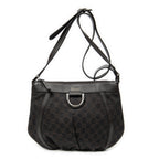 Shoulder Bag Small D-Ring Messenger Dark Brown Monogrammed Denim Canvas