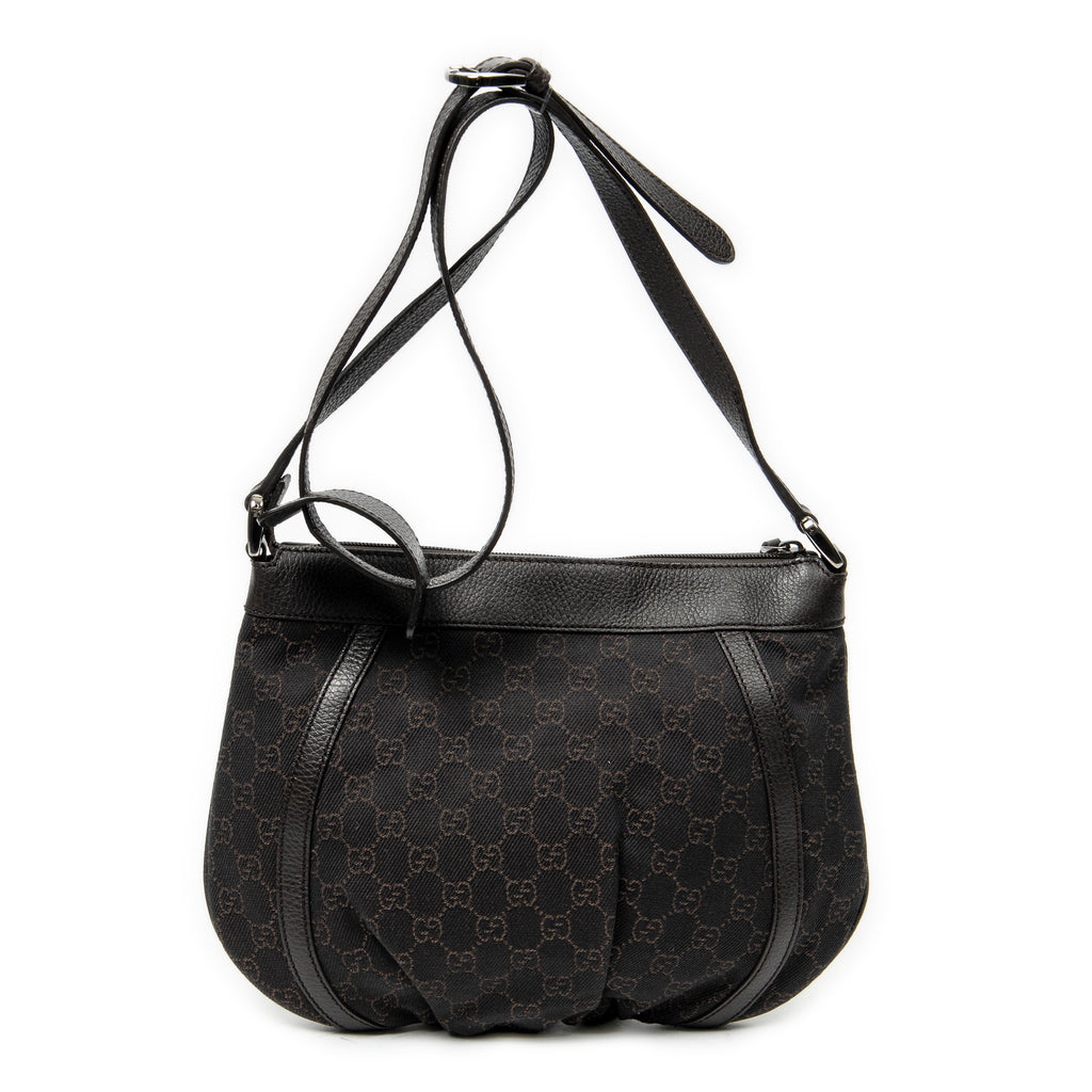 Shoulder Bag Small D-Ring Messenger Dark Brown Monogrammed Denim Canvas
