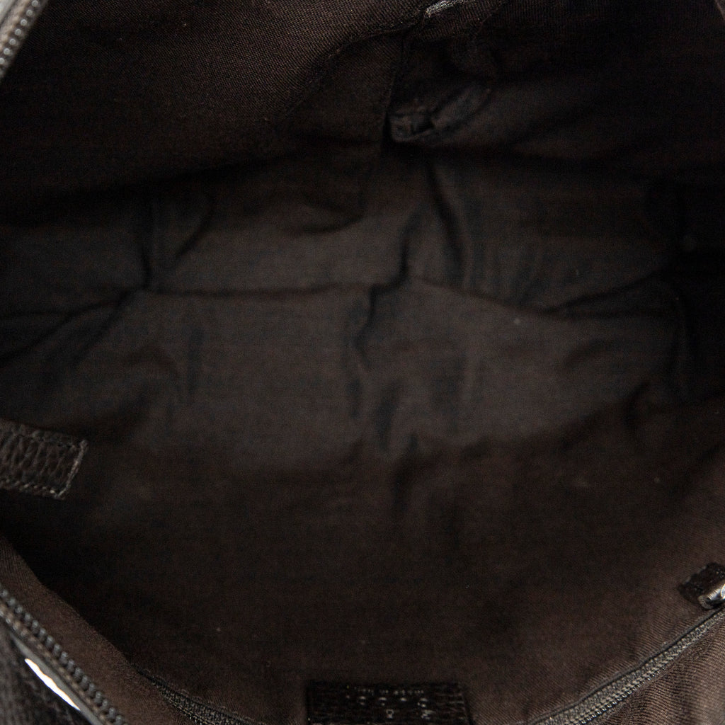 Shoulder Bag Small D-Ring Messenger Dark Brown Monogrammed Denim Canvas