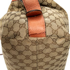 Shoulder Bag Large Bamboo Bar Boston Orange Monogrammed Canvas